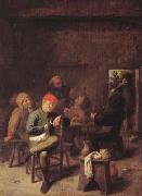BROUWER, Adriaen Peasants Smoking and Drinking (mk08) oil